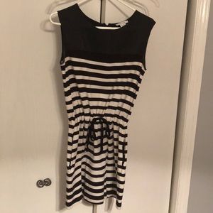 Black and white cinch dress